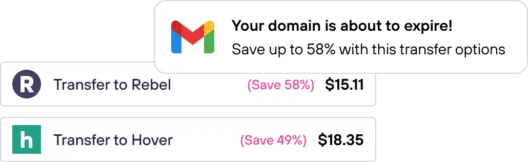 Save on domain renewals
